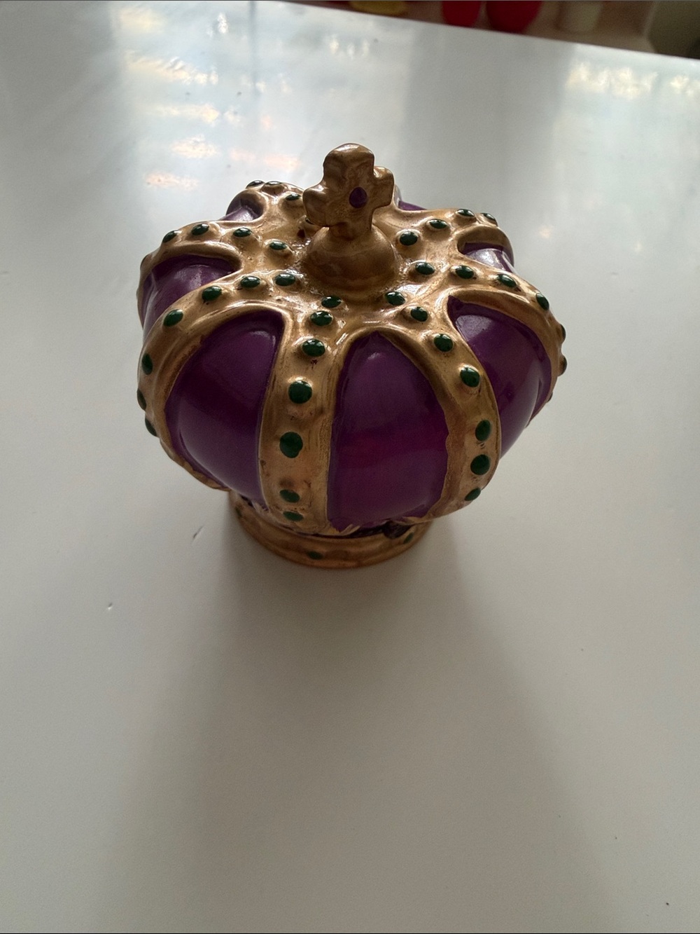 Purple and Gold Decorative Crown Trinket Box